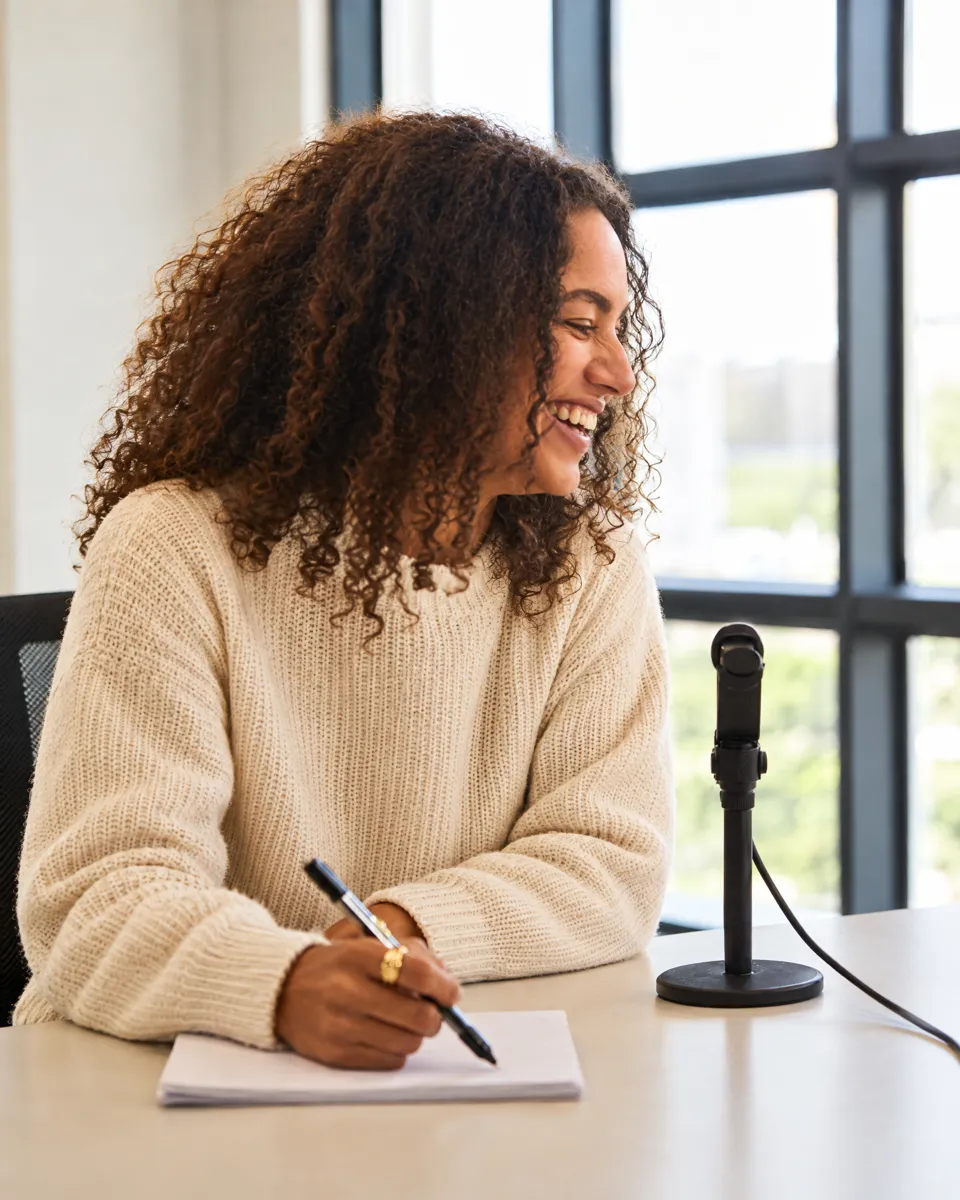 A Moconvo producer laughing mid-interview